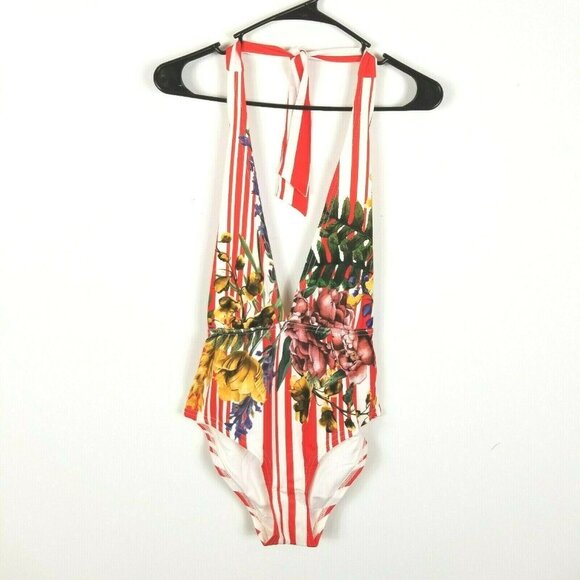 Rococo Sand Womens Summer Citrus Halter Neck One Piece Swimsuit Size XS - Picture 2 of 7